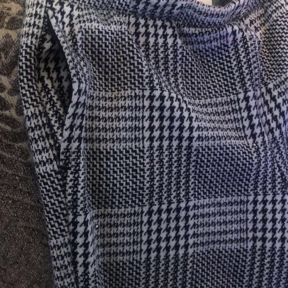 Black and white Checkered pants with zippers on the side of pants legs. - Picture 2 of 5